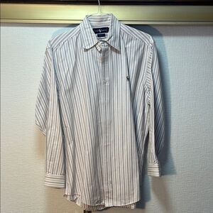 EUC Ralph Lauren Men's Striped White Shirt